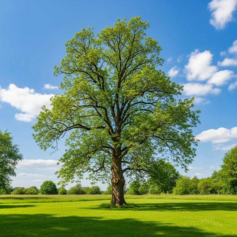 Majestic Tree: Nature's Serenity in a Lush Field