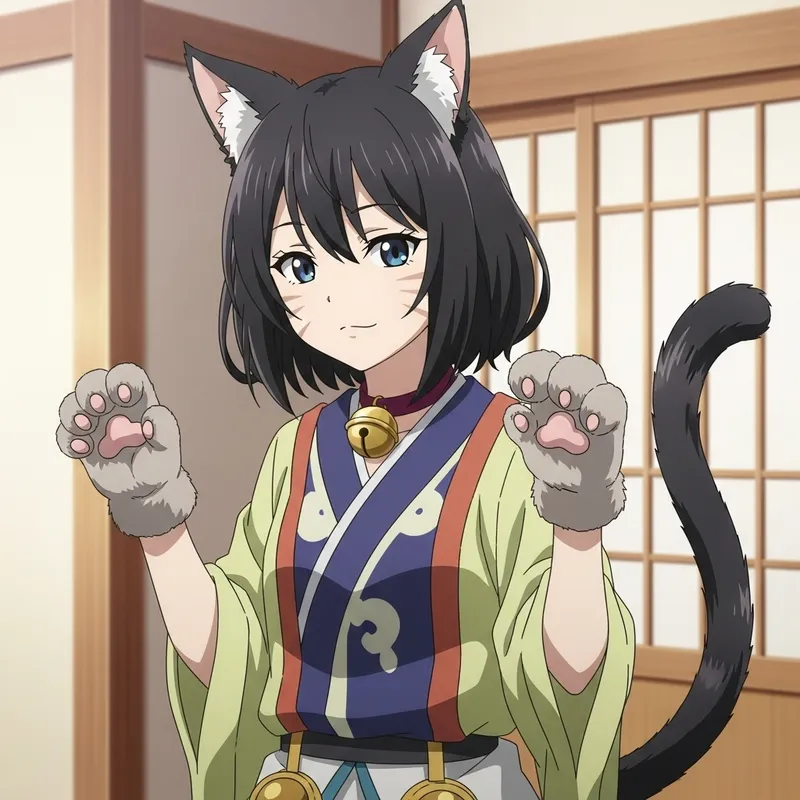 Adult Nekogirl Anime with Feline Characteristics