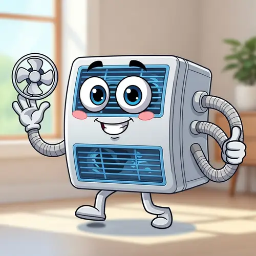 Cute Air Conditioning Unit Character - Home AC Art