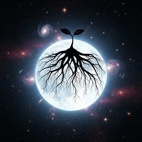 Luminous Blue-Tinted Sphere with Cosmic Roots