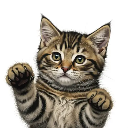 Vibrant Hyperrealism: Playful Cat Art