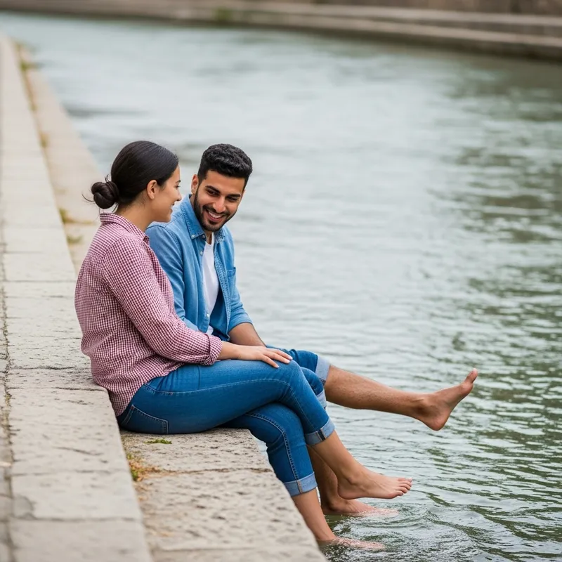 Friends Sitting by River | Relaxing Water Scene Friends Sitting by River | Relaxing Water Scene