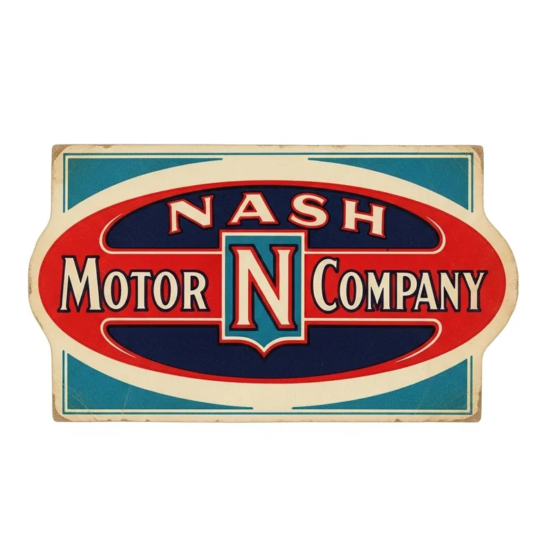 Vintage Nash Motor Company Oval Sticker - Classic Design