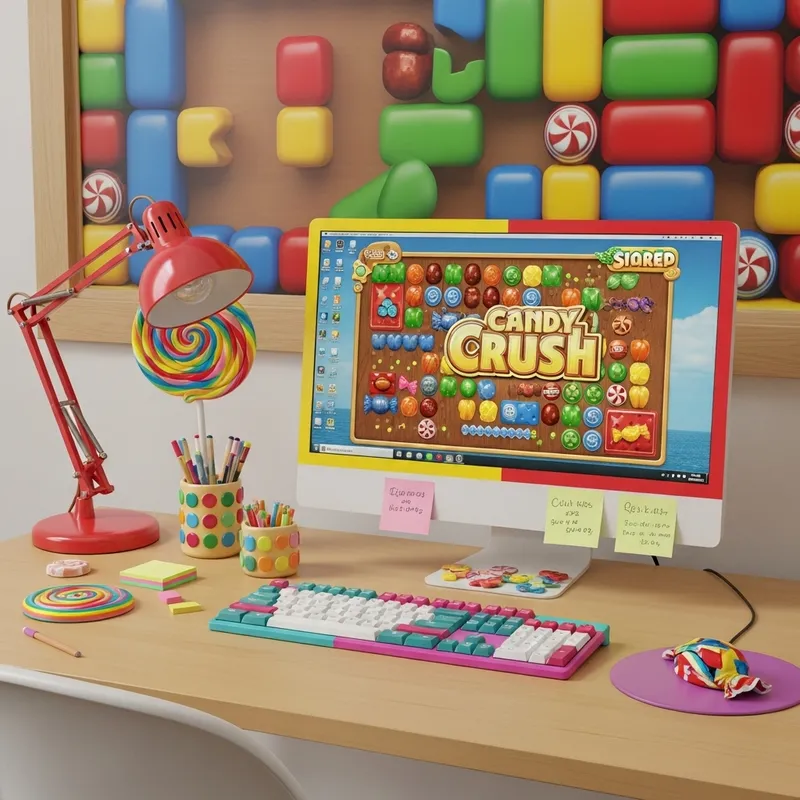 Cozy Candy Crush Inspired Office Desk Ideas