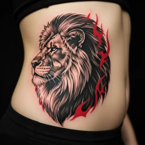 Powerful Lion Tribal Tattoo Design - Masculine Energy & Strength