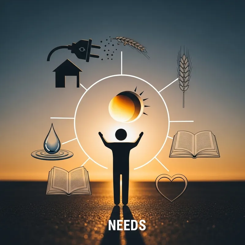 Human Needs: Escasez, Warmth, Shelter, Food, Water, Knowledge, Love