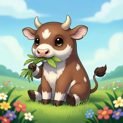 Adorable Pokemon Mojons: Brown Herbivore in a Green Field