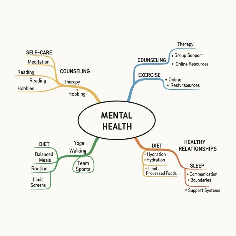 Mind Mapping Mental Health: Self-Care, Counseling & More Mind Mapping Mental Health: Self-Care, Counseling & More
