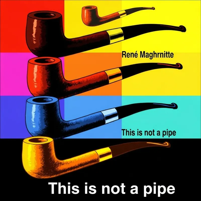 Pop Art Inspired Pipe: A Twist on Magritte's Concept