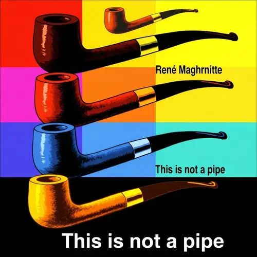Pop Art Inspired Pipe: A Twist on Magritte's Concept