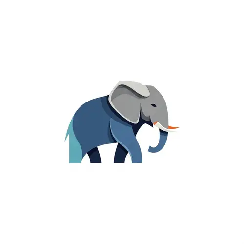 Vector Graphic Elephant Logo Design