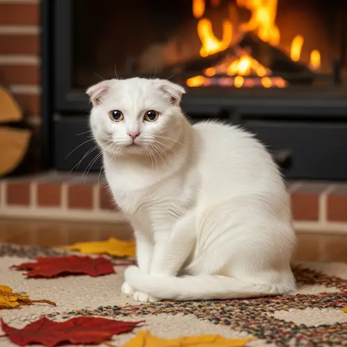 Crying Cat - White Fluffy Feline in Distress
