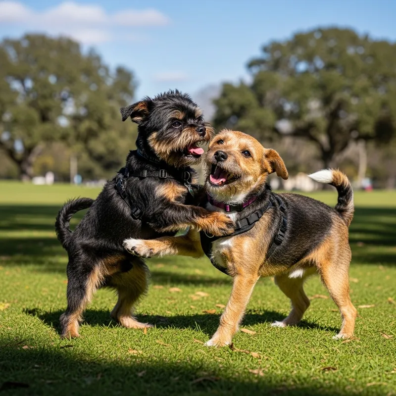 Playful Affenpinscher Dogs Playful Bout Outdoors