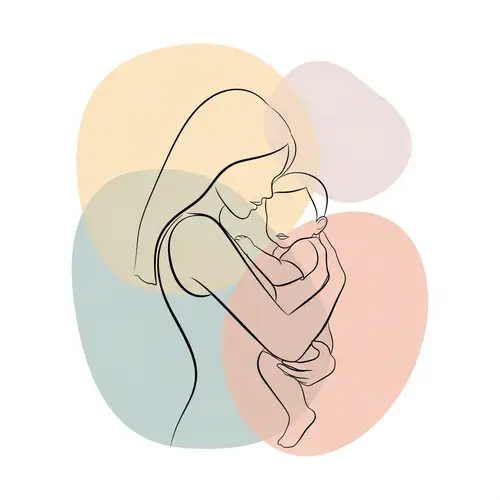 Minimalist Artwork Capturing Motherhood Essence