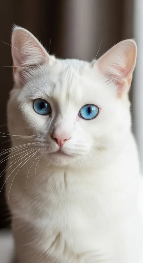White Cat with Blue Eyes - Beautiful Pets Photos