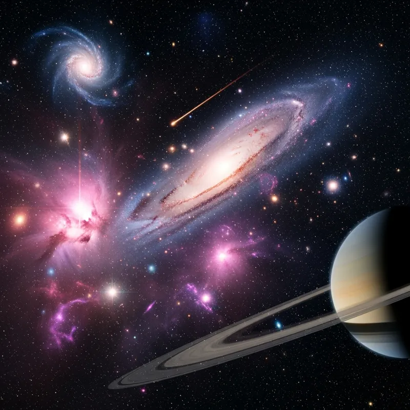 Celestial Space Panorama | Galaxies and Nebulae Views