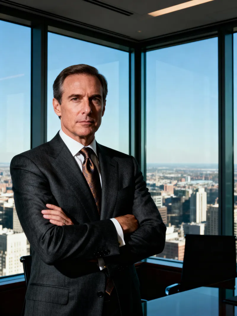 C-Suite Executive Portrait in Tailored Suit