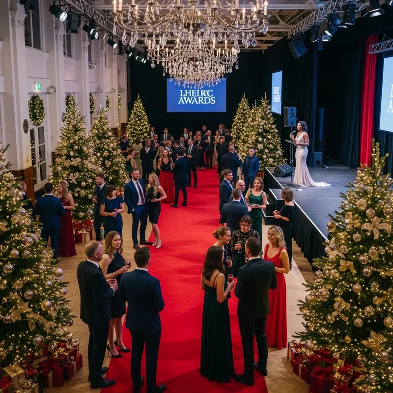 Christmas Awards Ceremony in Festive Room