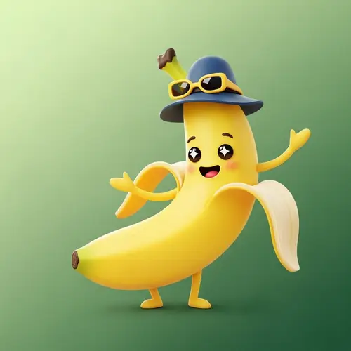 Lively Animated Banana - Cheerful Yellow Character