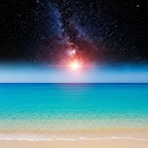 Vibrant Seascape and Celestial Stars Panorama