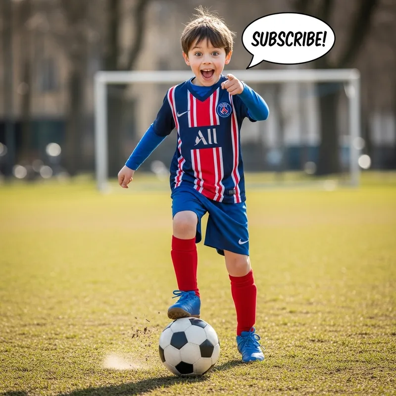 Child Playing Soccer in PSG Jersey | Subscribe to Channel