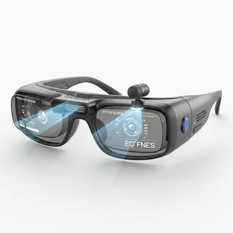 Sleek High-Tech Glasses with Holographic Display