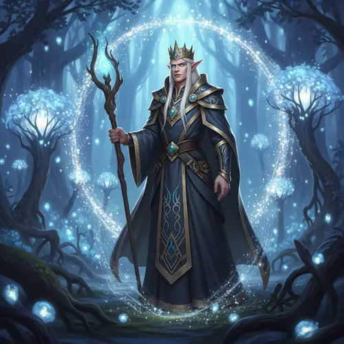 Majestic Elf King in Enchanted Forest | Fantasy Artwork