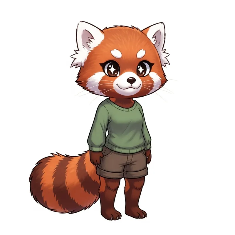 Cute Red Panda Girl: Adorable and Positively Charming Character