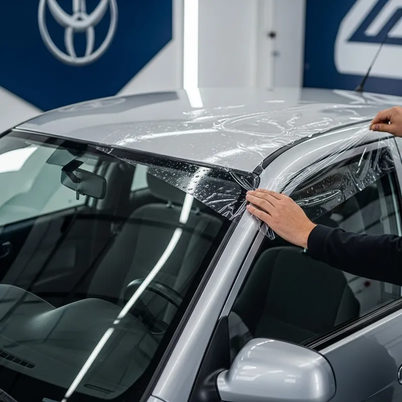 How to Apply Protective Film on Compact Sedan Roof - Car Brand 2001 Model