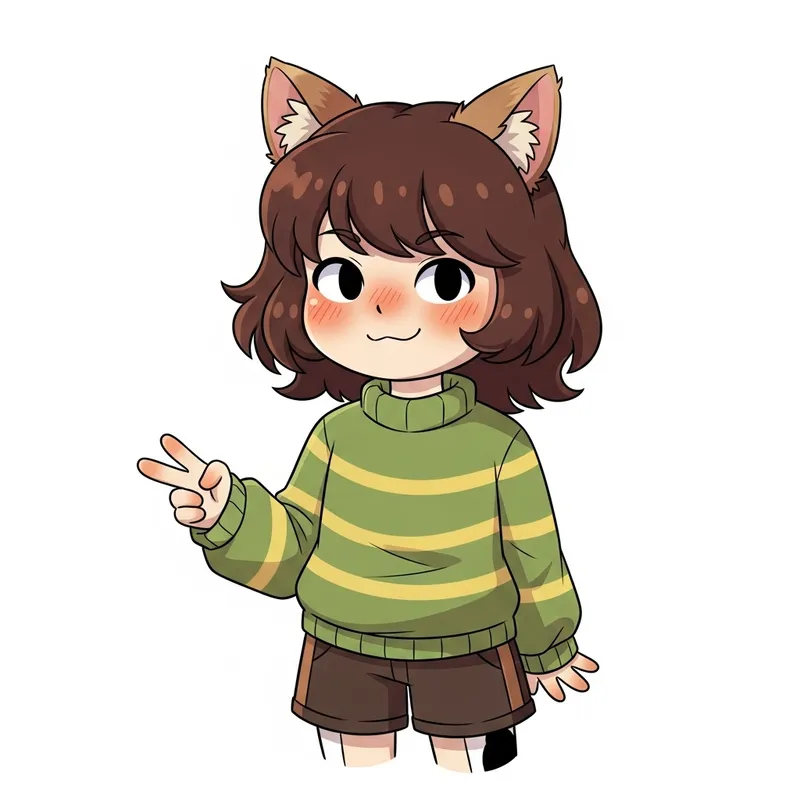 Undertale Chara: Character with Cat Ears