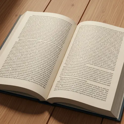 Unpunctuated Storybook on Wooden Table