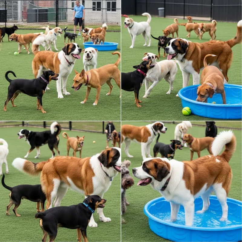 Adorable Dogs Having Fun at Local Dog Park