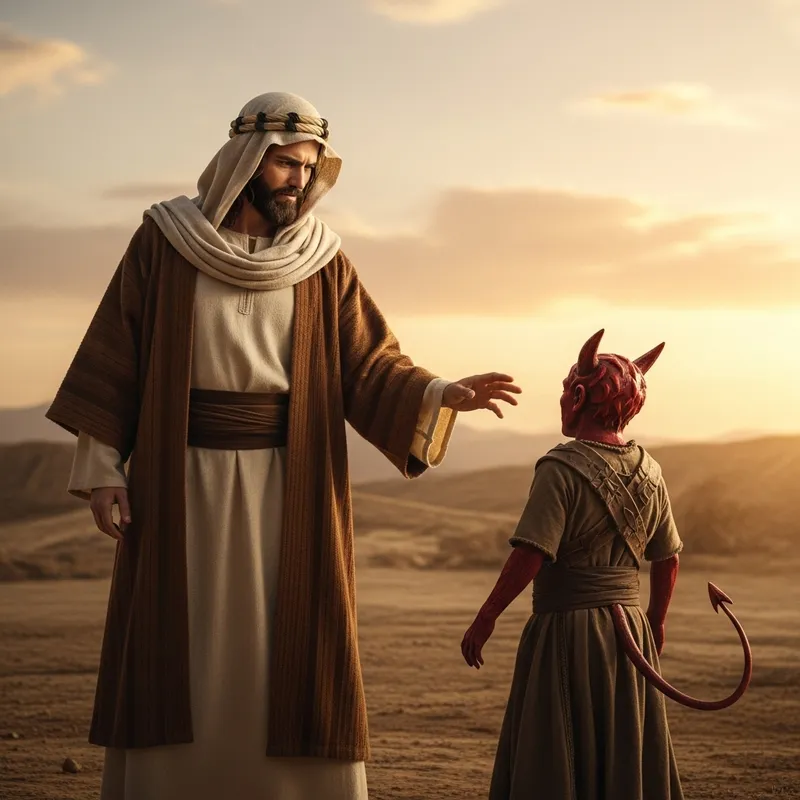 Jesus Christ Contending with Devil - Epic Struggle Depicted