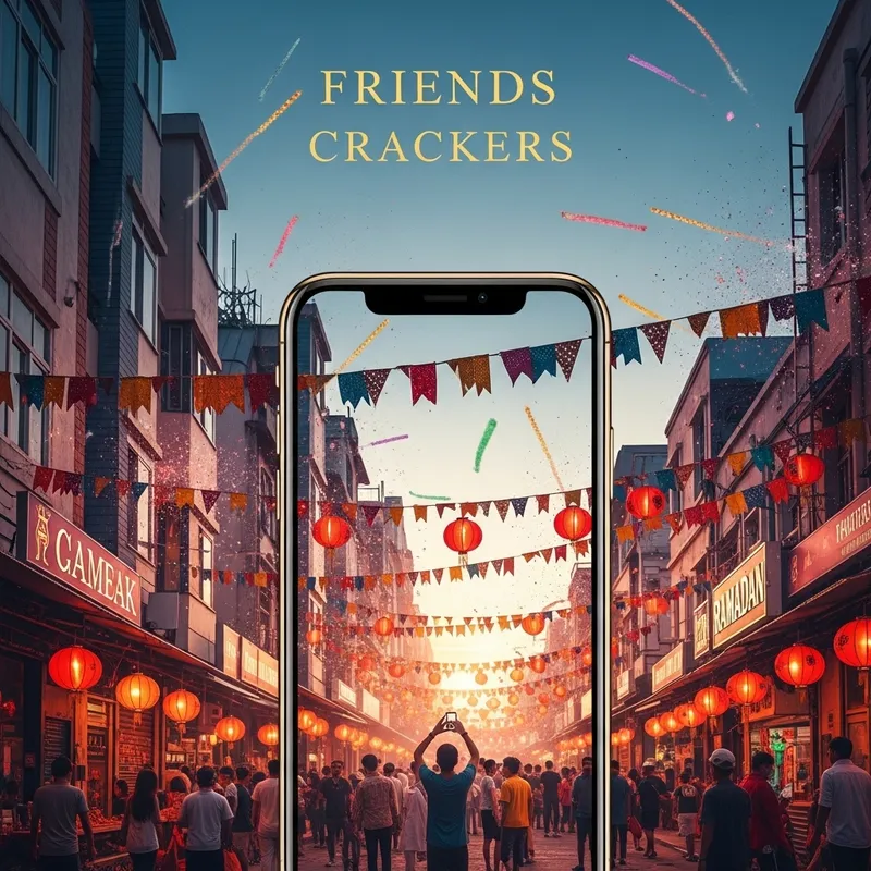 Vibrant Ramadan Celebration with Friends Crackers