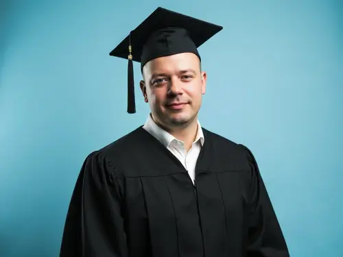 Stunning Graduation Headshot in Black Robe