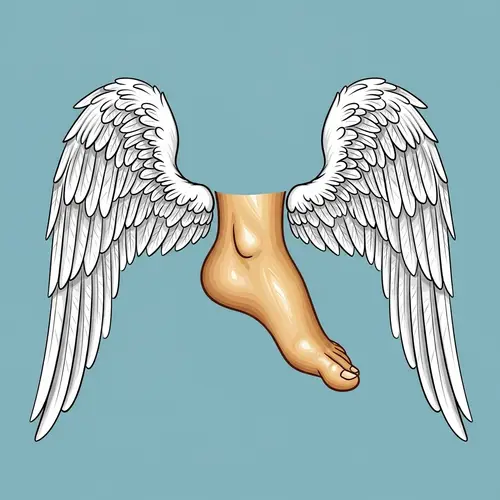 Angel Wings Foot Icon - Serenity and Peace