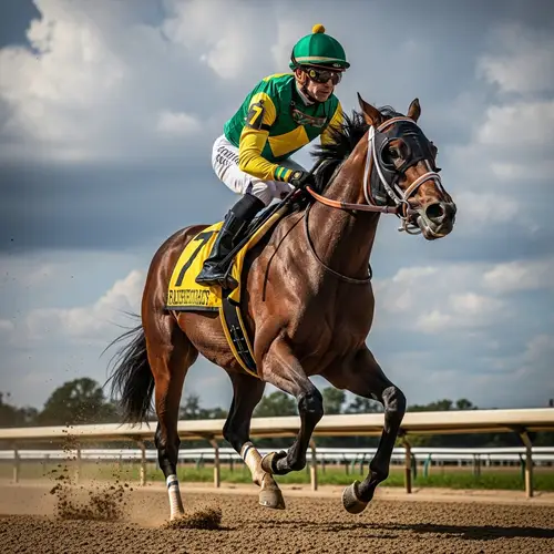 Jockey with Hard Peak Cap and Side Flaps