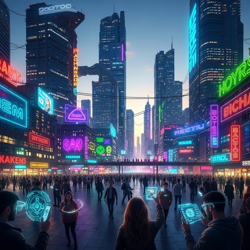 Neon Cyberpunk Cityscape of Tashkent at Dusk