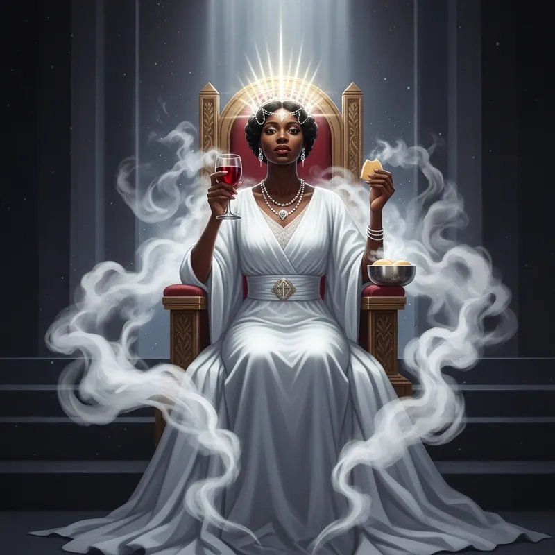 Divine Presence: Black Woman in Elie Saab Gown - Holy Communion