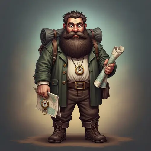 Lost Bearded Explorer in Thought