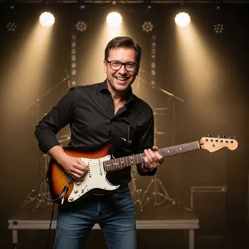 Playful Business Magnate Biting Electric Guitar | Silly Moment