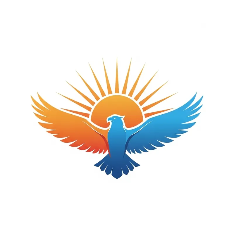 Eagle and Sun Abstract Logo Design