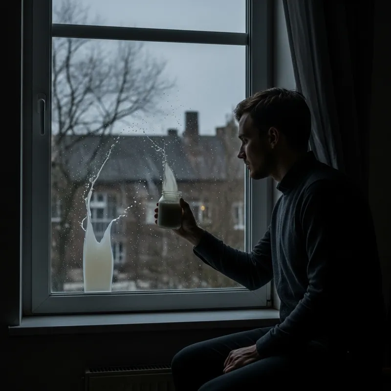 Poet Splashing Milk into Night Ponds | Ethereal Poetry Scene Poet Splashing Milk into Night Ponds | Ethereal Poetry Scene