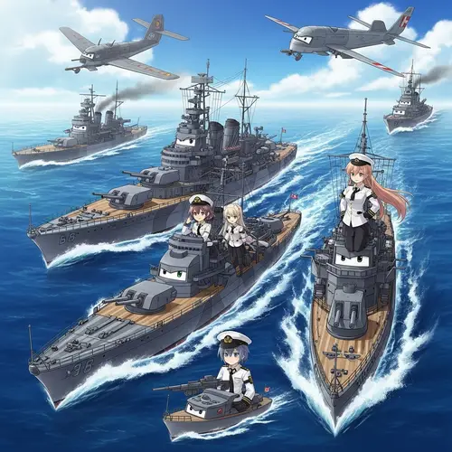 Maritime Warfare Inspired Anthropomorphized Warships