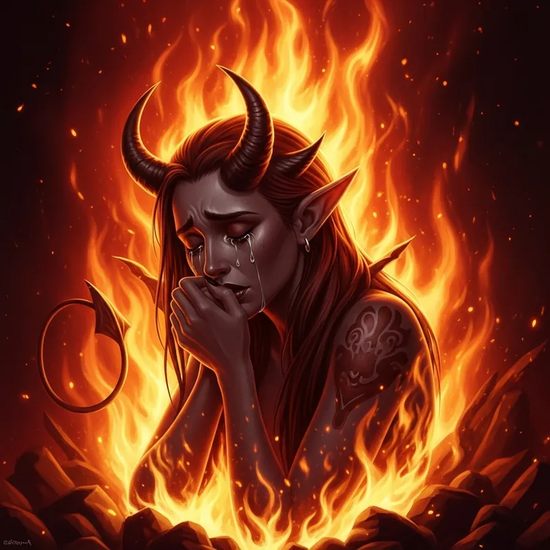 Devil in Tears: Emotional Inferno - 8K 3D Concept Art
