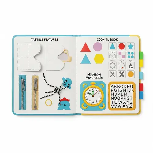 Versatile and Interactive Busy Book Template with Tactile and Cognitive Activities
