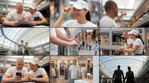 Cinematic Narrative in a Modern Architectural Atrium