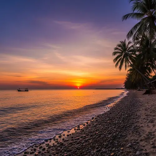 Serene Cambodian Sea Sunset View
