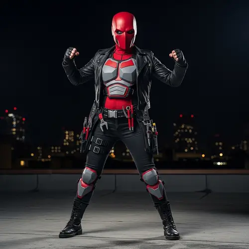 Female Red Hood Vigilante | Full Body Drawing