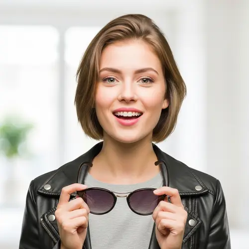 Young Caucasian Woman with Short Brown Hair | Modern Fashion Outfit